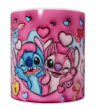 Stitch & Angel Keramik-Tasse – Pink (330 ml)