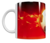 Fußball Keramik-Tasse – Feuerball Design (330 ml)