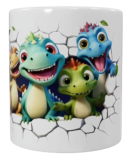 Dino Keramik-Tasse – Bunte Dinosaurier (330 ml)