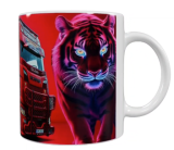 Auto Keramik-Tasse – Tiger & Truck Design (330 ml)