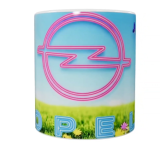 Opel Auto-Tasse – Pastellfarben (330 ml)