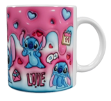Valentinstags Keramik-Tasse – Rosa mit Herzmotiv (330 ml)