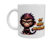 Wütender Affe Keramik-Tasse – „ICH HASSE MENSCHEN“ (330 ml)