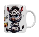Wütendes Zebra Keramik-Tasse – „Ich hasse Menschen“ (330 ml)