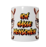 Grumpy Alpaka Keramik-Tasse – „Ich hasse Menschen“ (330 ml)