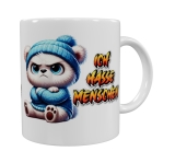 Grimmiger Bär Keramik-Tasse – „Ich hasse Menschen“ (330 ml)