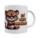 Frecher Tiger mit Attitüde – „Ich hasse Menschen“ Keramik-Tasse (330 ml)
