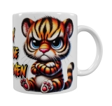 Grimmiger Tiger – „Ich hasse Menschen“ Keramik-Tasse (330 ml)