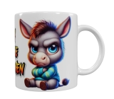 Frecher Esel mit Attitüde – „Ich hasse Menschen“ Keramik-Tasse (330 ml)