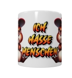 Frecher Biber mit Cap – „Ich hasse Menschen“ Keramik-Tasse (330 ml)
