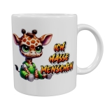 Grimmige Giraffe Keramik-Tasse – „Ich hasse Menschen“ (330 ml)