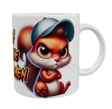 Freche Eichhörnchen Keramik-Tasse – „Ich hasse Menschen“ (330 ml)