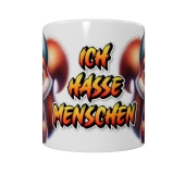 Freche Eichhörnchen Keramik-Tasse – „Ich hasse Menschen“ (330 ml)