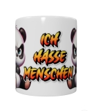 Frecher Panda Keramik-Tasse – „Ich hasse Menschen“ (330 ml)