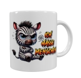 Freches Zebra Motiv Keramik-Tasse – „Ich hasse Menschen“ (330 ml)