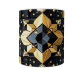 Keramik-Tasse – Schwarzes & Goldenes 3D-Mosaik (330 ml)