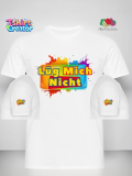 T-Shirt „Lüg Mich Nicht“ – Weiß mit farbigem Statement-Print