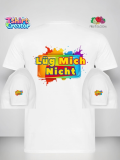 T-Shirt „Lüg Mich Nicht“ – Weiß mit farbigem Statement-Print