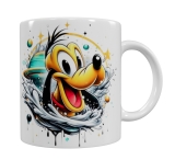 Fröhliche Cartoon-Hunde Tasse – Buntes Splash-Design (330 ml)