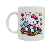Hello Kitty Puzzle Keramik-Tasse – Buntes Motiv (330 ml)