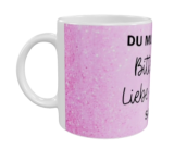 Spruch Keramik-Tasse – „Bitte, Bitte liebe Königin“ (330 ml)