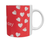 Keramik-Spruch Tasse – „Happy Valentines Day“ (330 ml)