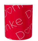 Spruch-Tasse „Danke“ – Keramik (330 ml)