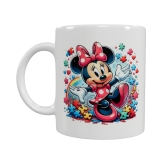 Maus-Design Keramik-Tasse – Farbenfrohes Puzzle-Motiv (330 ml)