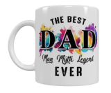 Keramik Spruch-Tasse – „The Best Dad – Man Myth Legend“ (330 ml)