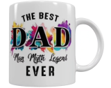 Keramik Spruch-Tasse – „The Best Dad – Man Myth Legend“ (330 ml)