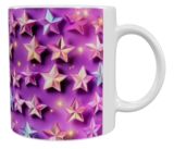 Weihnachts-Keramik-Tasse – Bunte Sternenoptik (330 ml)