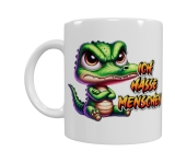 Grimmiger Baby-Krokodil Look – „Ich Hasse Menschen“ Keramik-Tasse (330 ml)