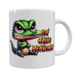 Grimmiger Baby-Krokodil Look – „Ich Hasse Menschen“ Keramik-Tasse (330 ml)