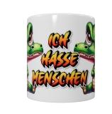 Frecher Krokodil-Style – „Ich hasse Menschen“ Keramik-Tasse (330 ml)