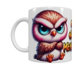 Freche Eulen Keramik-Tasse – „Ich hasse Menschen“ (330 ml)