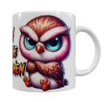 Freche Eulen Keramik-Tasse – „Ich hasse Menschen“ (330 ml)
