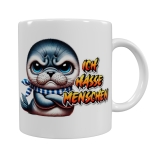 Frecher Robben-Charakter – „Ich hasse Menschen“ Keramik-Tasse (330 ml)