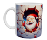 Weihnachts-Keramiktasse – Santa Claus Motiv (330 ml)