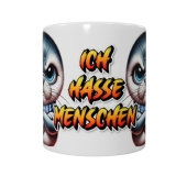 Frecher Seelöwe Keramik-Tasse – „Ich hasse Menschen“ (330 ml)
