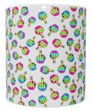 Regenbogen Mittelfinger Keramik-Tasse – Buntes Allover-Design (330 ml)