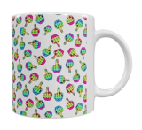 Regenbogen Mittelfinger Keramik-Tasse – Buntes Allover-Design (330 ml)