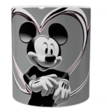 Mickey Mouse Keramik-Tasse – Grau/Schwarz (330 ml)