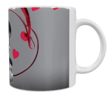Mickey Mouse Keramik-Tasse – Grau/Rot (330 ml)