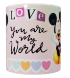 Mickey Mouse Keramik-Tasse – Rosa/Bunt (330 ml)