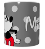 Mickey Mouse Keramik-Tasse – Grau/Weiß (330 ml)