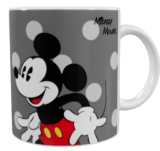 Mickey Mouse Keramik-Tasse – Grau mit Punktemuster (330 ml)