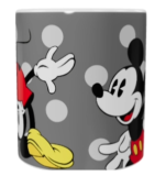Mickey Mouse Keramik-Tasse – Grau mit Punktemuster (330 ml)