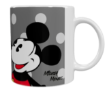 Mickey Mouse Keramik-Tasse – Grau/Rot (330 ml)