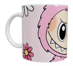 Labubu Keramik-Tasse – Rosa (330 ml)