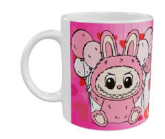 Labubu Keramik-Tasse – Pinkes Ballon-Design (330 ml)